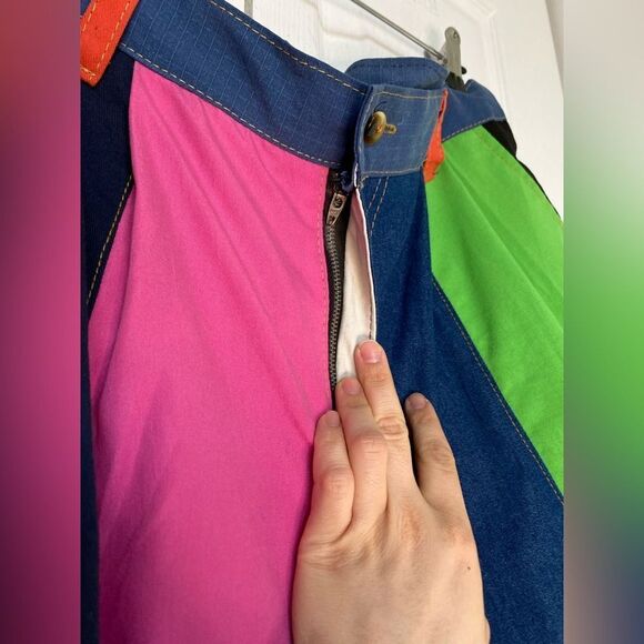 Patchwork Multicolored Cotton Shorts - Picture 7 of 7